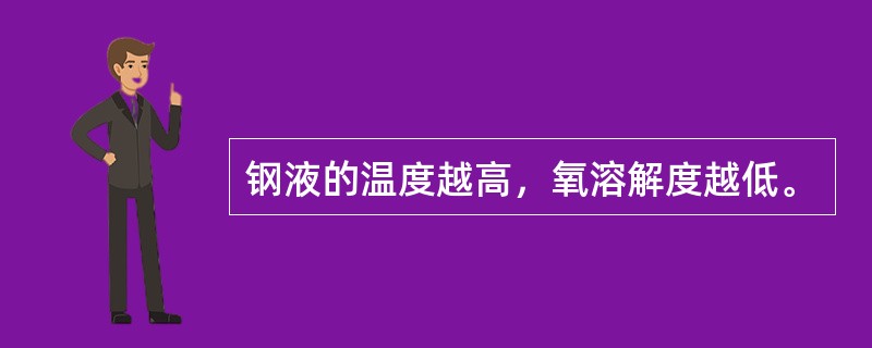 钢液的温度越高，氧溶解度越低。