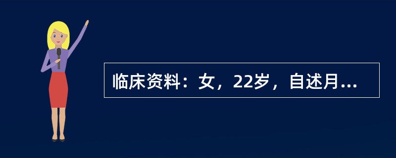 临床资料：女，22岁，自述月经量增多淋漓不止。超声综合描述：经阴道扫查子宫前位，