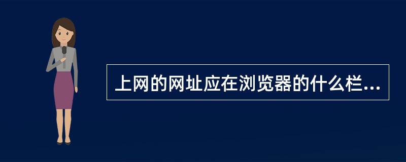 上网的网址应在浏览器的什么栏输入？（）