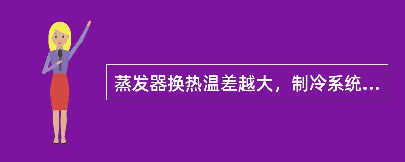 蒸发器换热温差越大，制冷系统制冷量（）。