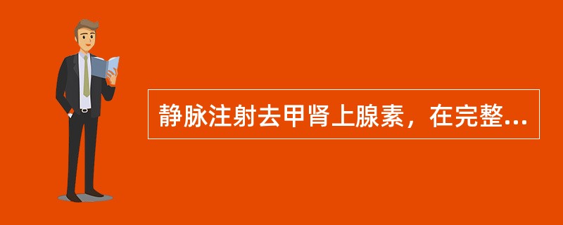 静脉注射去甲肾上腺素，在完整机体内，可使心脏的活动增强、心率加快。