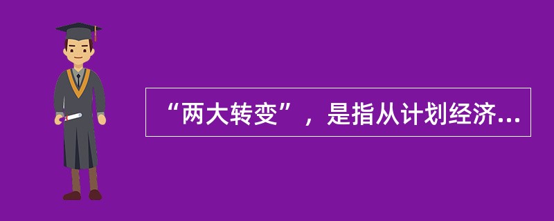 “两大转变”，是指从计划经济向市场经济的转变和从封闭半封闭向全面开放的转变。