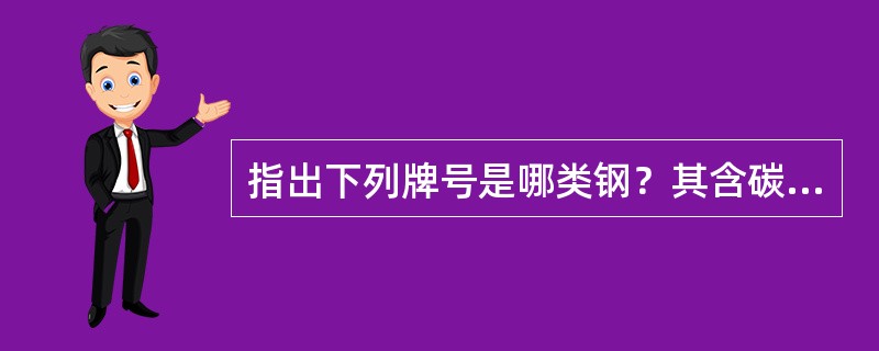 指出下列牌号是哪类钢？其含碳量约多少？T9A、GCr15、30、20Cr