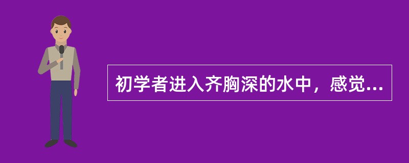 初学者进入齐胸深的水中，感觉呼吸急促、困难，是因为胸腔受到了较大水的（）力。