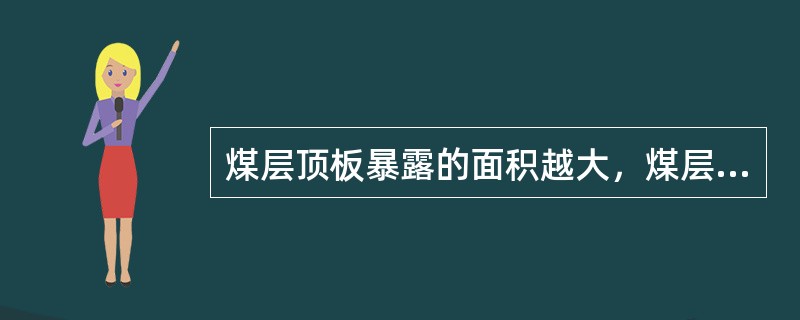 煤层顶板暴露的面积越大，煤层顶板压力越小。