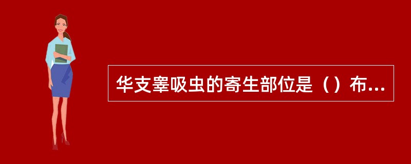 华支睾吸虫的寄生部位是（）布氏姜片吸虫的寄生部位是（）日本血吸虫的寄生部位是（）