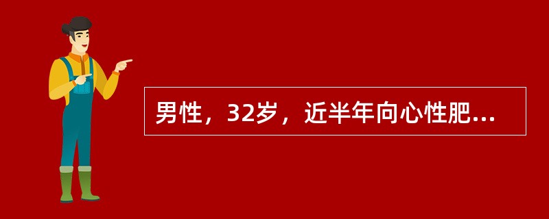 男性，32岁，近半年向心性肥胖，乏力，皮肤明显变黑，尿17-OH60μmol／2