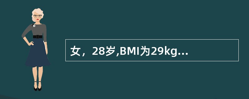 女，28岁,BMI为29kg／m2，月经稀发。查体：BPl50／90mmHg，腹