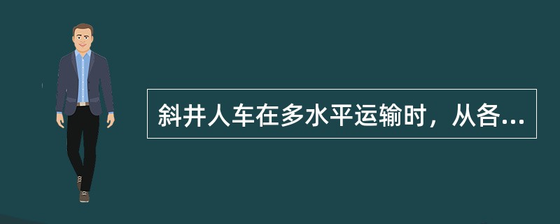 斜井人车在多水平运输时，从各水平发出的信号必须有区别，人员上、下地点应悬挂信号牌