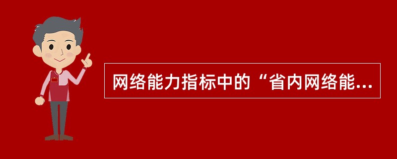 网络能力指标中的“省内网络能力指标”能力指标，从指标的分类来讲，是按照（）进行分