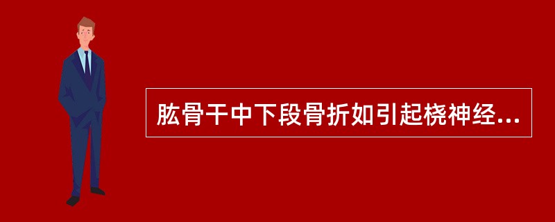 肱骨干中下段骨折如引起桡神经损伤会出现（）