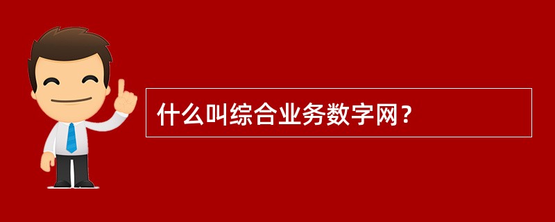 什么叫综合业务数字网？