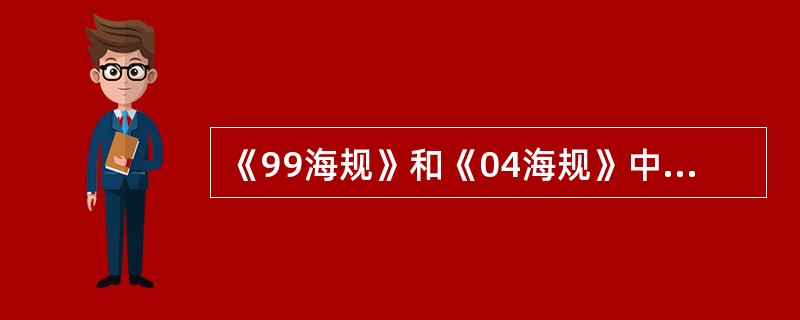 《99海规》和《04海规》中规定1000总吨以下起居处所作为脱险通道组成部分的梯