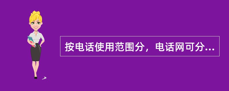 按电话使用范围分，电话网可分为（），国内长途电话网，和国际长途电话网。