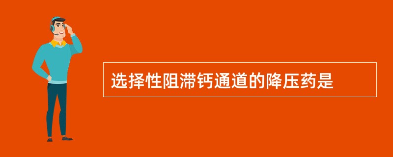 选择性阻滞钙通道的降压药是