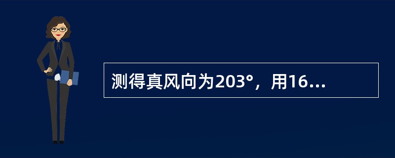 测得真风向为203°，用16个方位法表示的风向为（）。