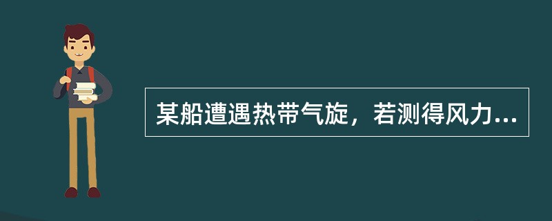 某船遭遇热带气旋，若测得风力为10级，则可大致断定热带气旋中心距离约为（）