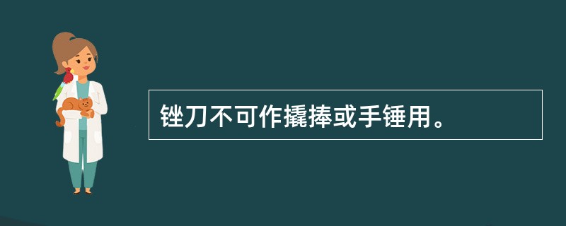 锉刀不可作撬捧或手锤用。