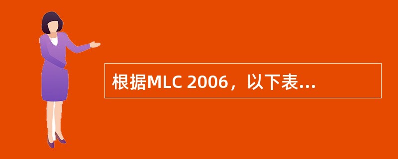 根据MLC 2006，以下表述有误的是（）