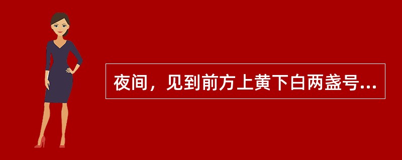 夜间，见到前方上黄下白两盏号灯，则该船为（）.