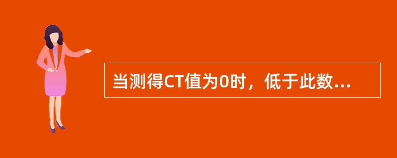 当测得CT值为0时，低于此数值的人体组织器官是（）