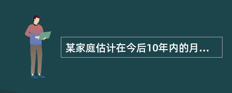 某家庭估计在今后10年内的月收入为8000元，如果其月收入的40%可以用来支付住