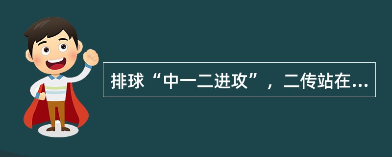排球“中一二进攻”，二传站在（）位置。
