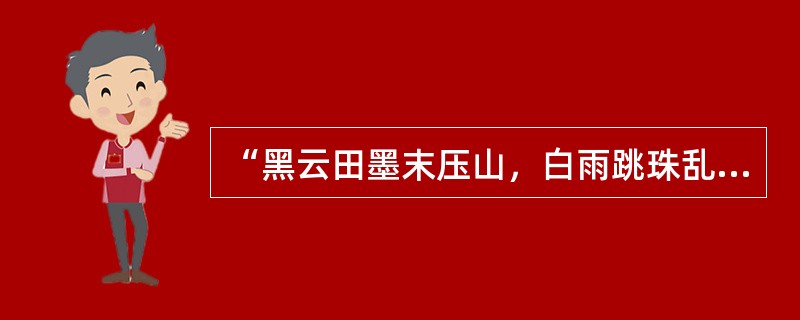 “黑云田墨末压山，白雨跳珠乱入船”这句诗体现了什么法则（）。