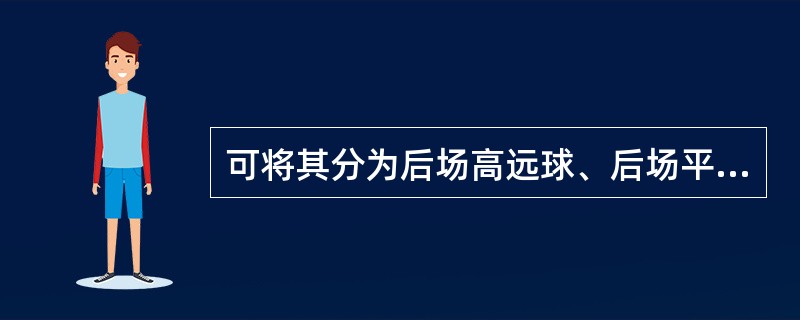 可将其分为后场高远球、后场平高球、后场平射球和（）四种