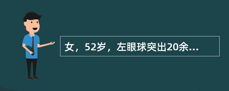 女，52岁，左眼球突出20余年，T1、T2均正常，影像检查如图所示，最可能的诊断