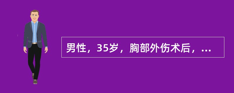 男性，35岁，胸部外伤术后，由于害怕疼痛，很少出病室活动，术后7日，出现左下肢肿