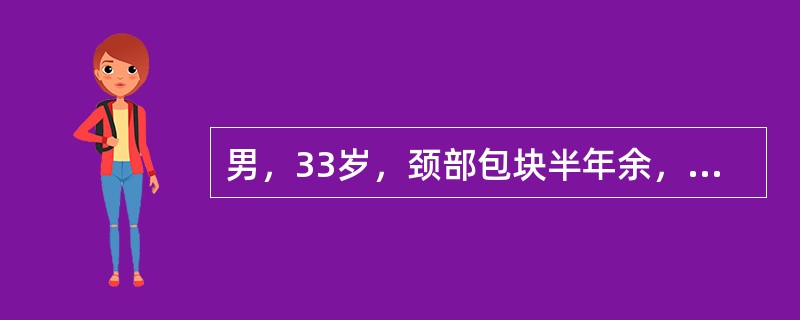 男，33岁，颈部包块半年余，可随吞咽上下移动，结合影像学检查，最可能的诊断是（）