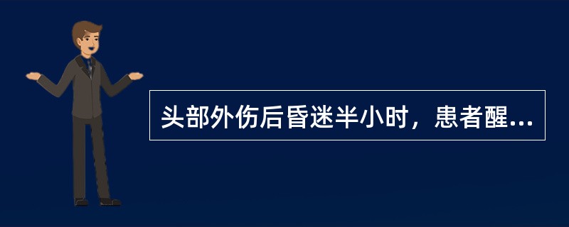 头部外伤后昏迷半小时，患者醒后即发现右侧肢体轻瘫，腰穿呈血性脑脊液，以后逐渐好转