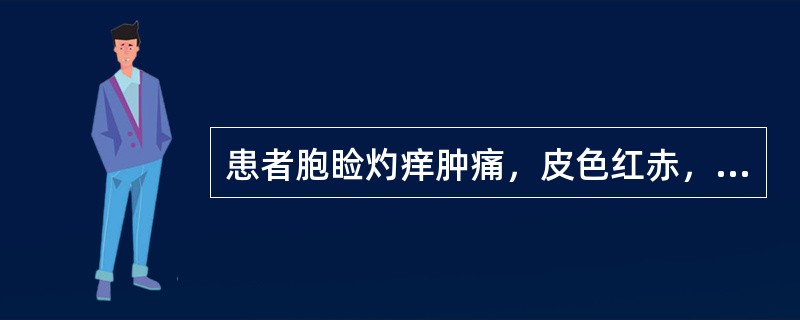 患者胞睑灼痒肿痛，皮色红赤，渗出粘液。根据症状，其诊断是（）