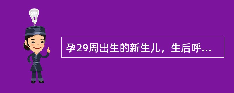 孕29周出生的新生儿，生后呼吸不规则，有阵发性发绀，给予持续吸氧1周，临床怀疑有