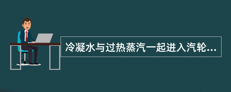 冷凝水与过热蒸汽一起进入汽轮机，对叶轮损伤的机理是（）。