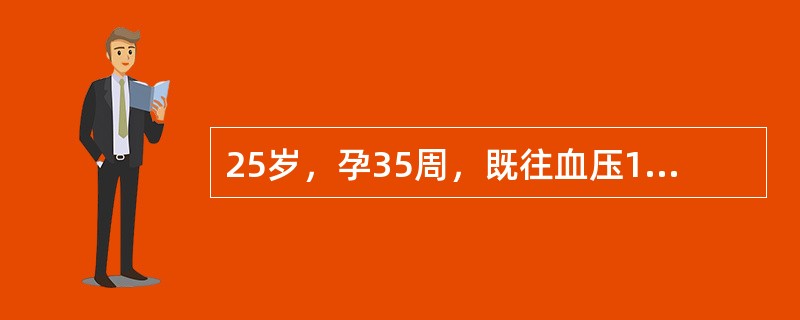 25岁，孕35周，既往血压100/70mmHg，头痛1天，今日就诊查血压130/