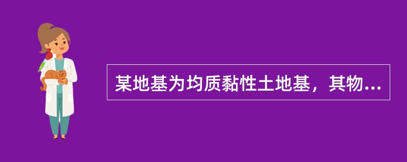 某地基为均质黏性土地基，其物理力学参数为γ=18.5kN/m3、C=40kPa、