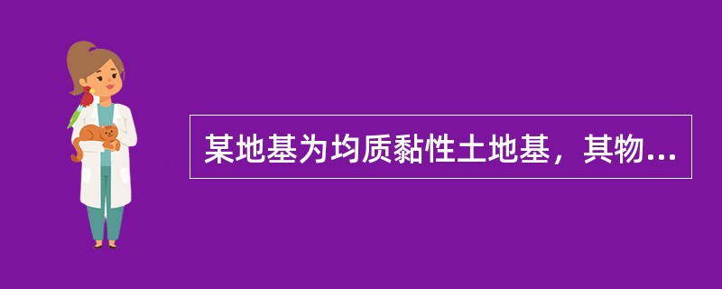 某地基为均质黏性土地基，其物理力学参数为γ=18.5kN/m3、C=40kPa、