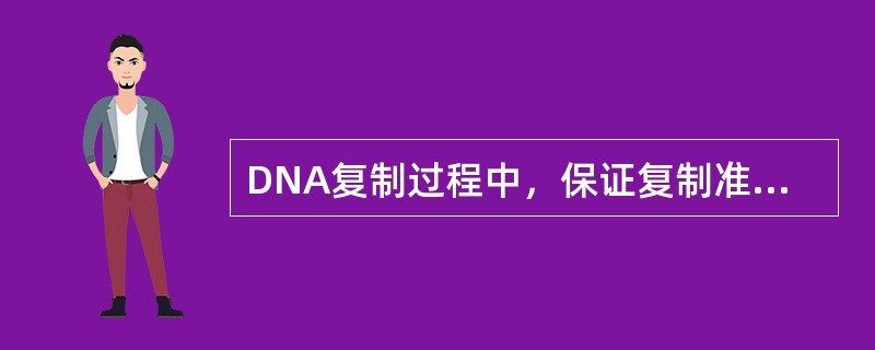 DNA复制过程中，保证复制准确无误进行的关键步骤是（）。