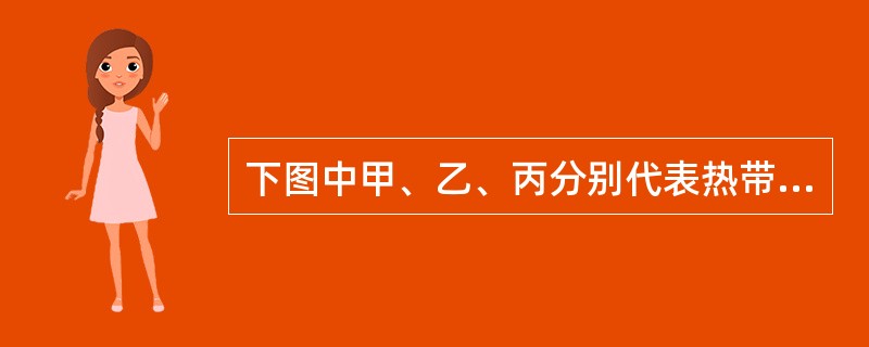 下图中甲、乙、丙分别代表热带雨林生态系统中的三种组成成分，其中丙为分解者。下列有