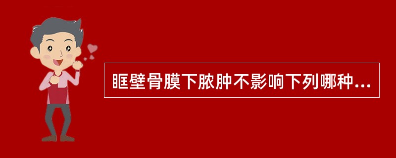 眶壁骨膜下脓肿不影响下列哪种脑神经症状（）