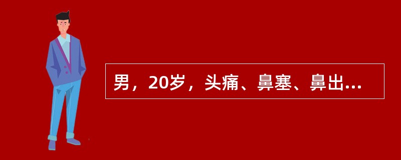 男，20岁，头痛、鼻塞、鼻出血，CT如图所示，最可能诊断为（）