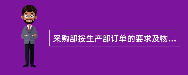 采购部按生产部订单的要求及物料的库存状况制定《订购单》。