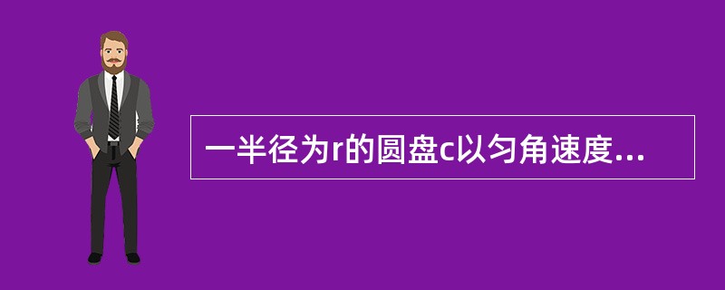 一半径为r的圆盘c以匀角速度w在半径为R的圆形曲面上作纯滚动，则圆盘边缘上M点的