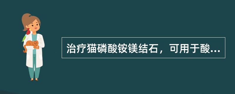 治疗猫磷酸铵镁结石，可用于酸化尿液的药物是（）