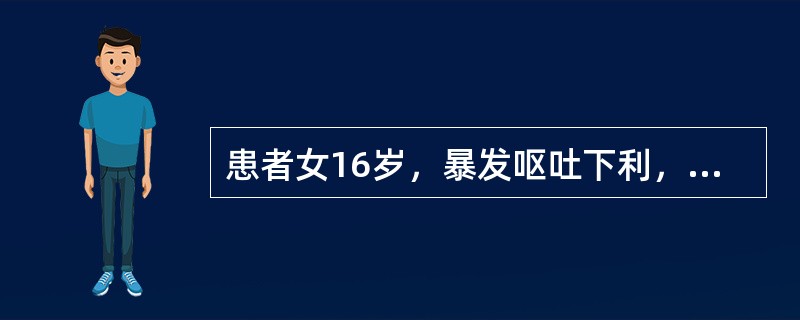 患者女16岁，暴发呕吐下利，初起所下带有稀粪，继则下利清稀，不甚臭秽，胸膈痞闷，