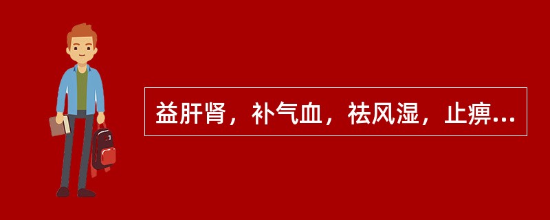 益肝肾，补气血，祛风湿，止痹痛，主治风寒湿痹、肝肾两亏、气血不足诸证的方剂是（）