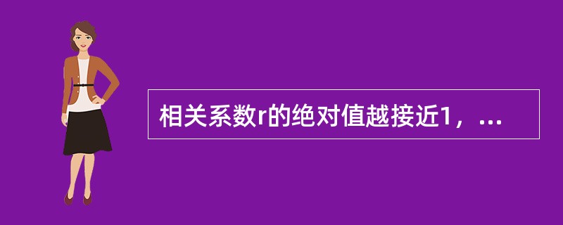 相关系数r的绝对值越接近1，说明变量之间线性相关程度越高。