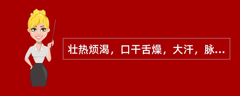 壮热烦渴，口干舌燥，大汗，脉洪大有力。治疗首选的方剂为（）